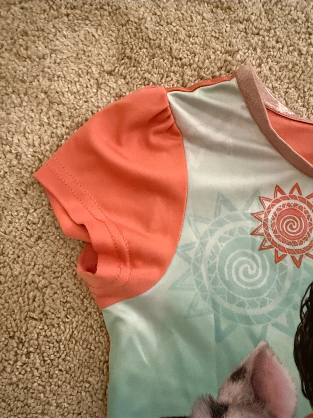 Disney Moana Nightgown in Coral and Teal. Size 6. Soft. Comfortable. Bedtime. - Picture 5 of 15